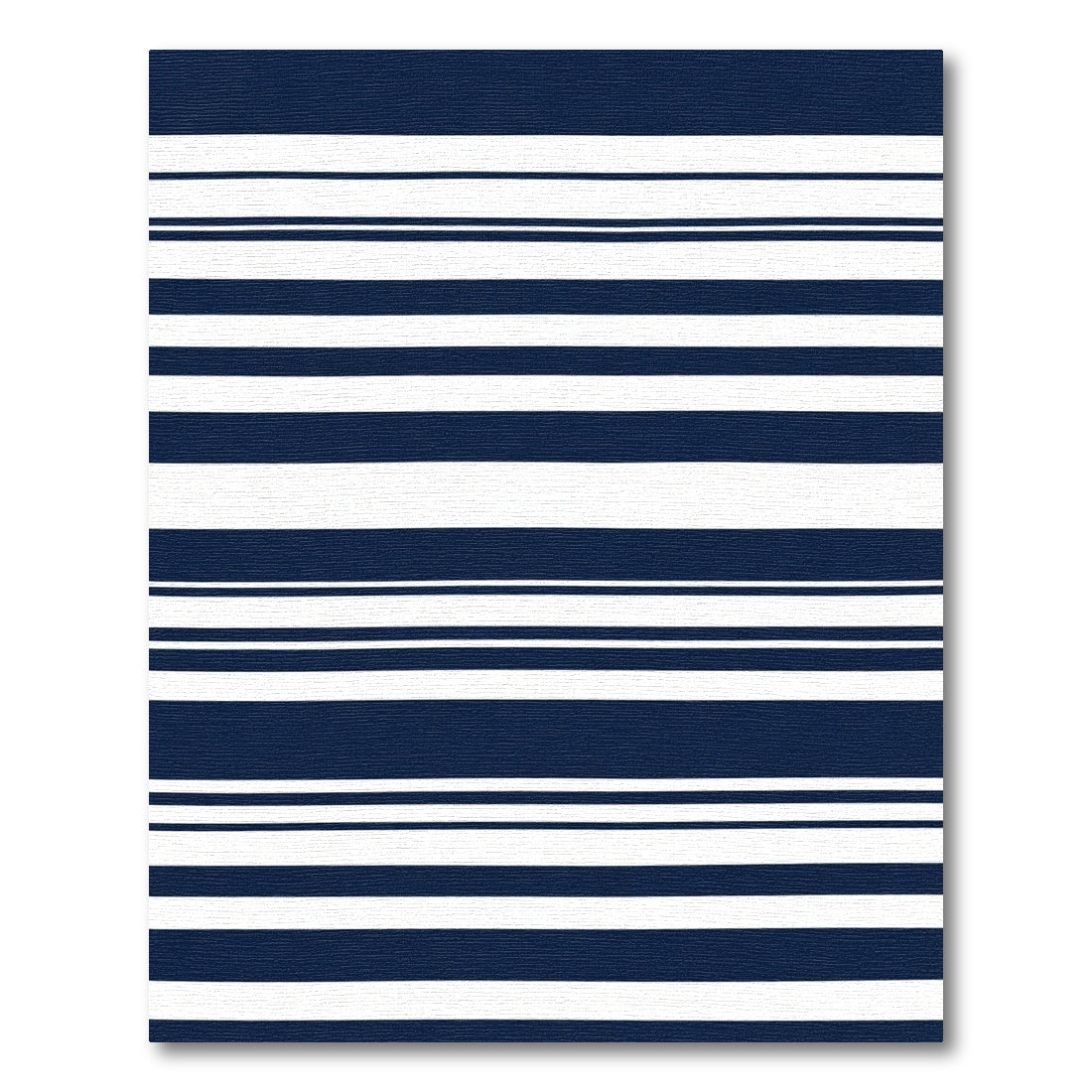 Navy White Varying Stripe Rug