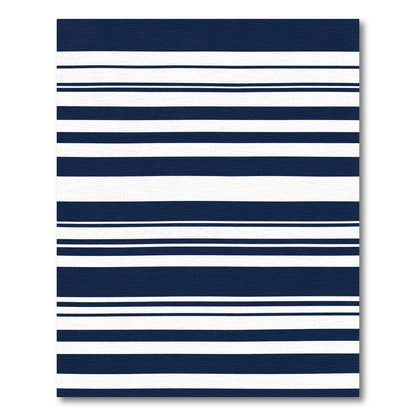 Navy White Varying Stripe Rug