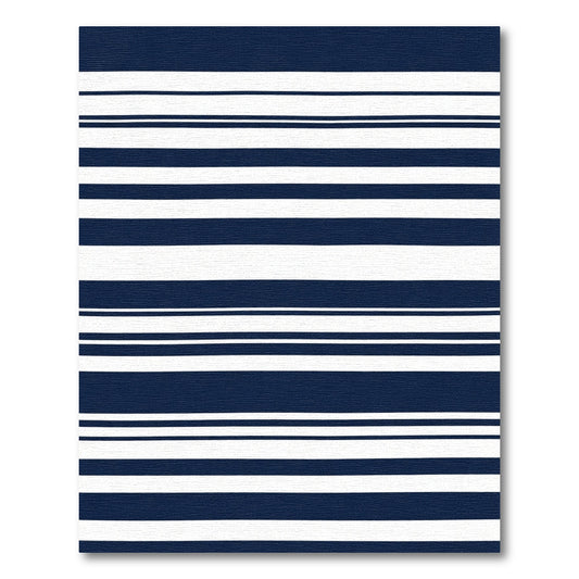 Navy White Varying Stripe Rug