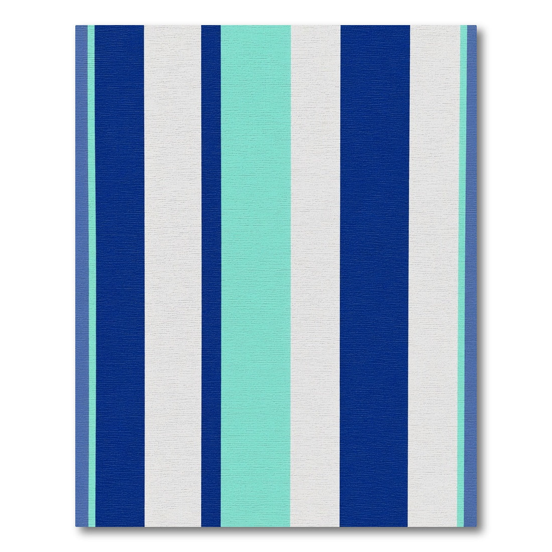 Bold Blue White Aqua Stripe Rug