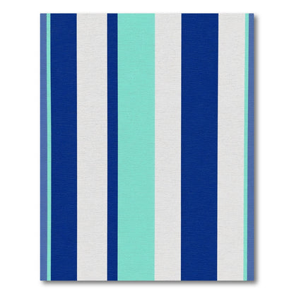 Bold Blue White Aqua Stripe Rug