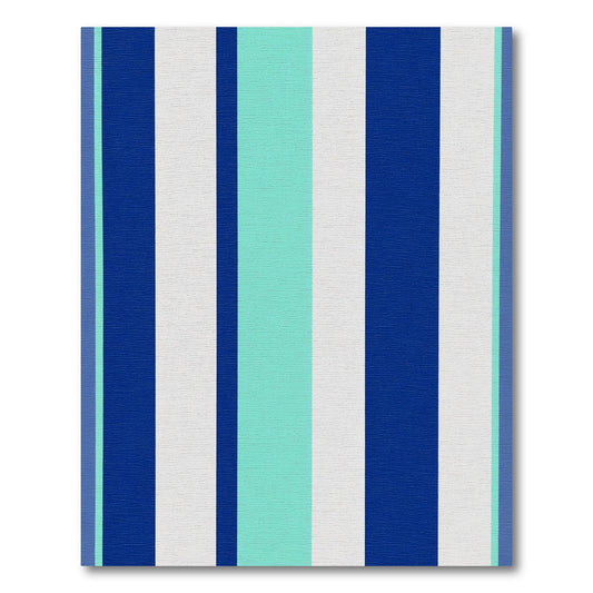 Bold Blue White Aqua Stripe Rug