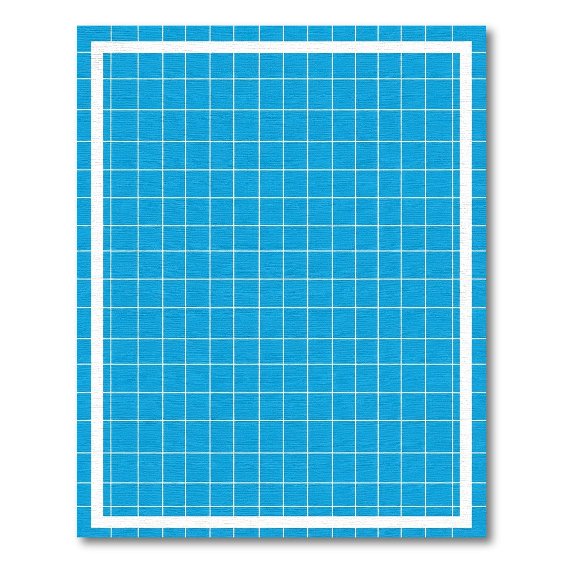 Bright Blue Grid Squares Rug
