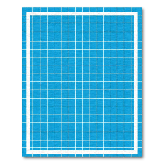 Bright Blue Grid Squares Rug