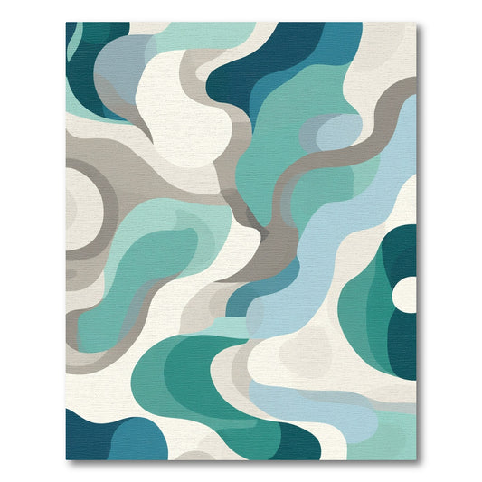 Oceanic Abstract Wave Flow Rug