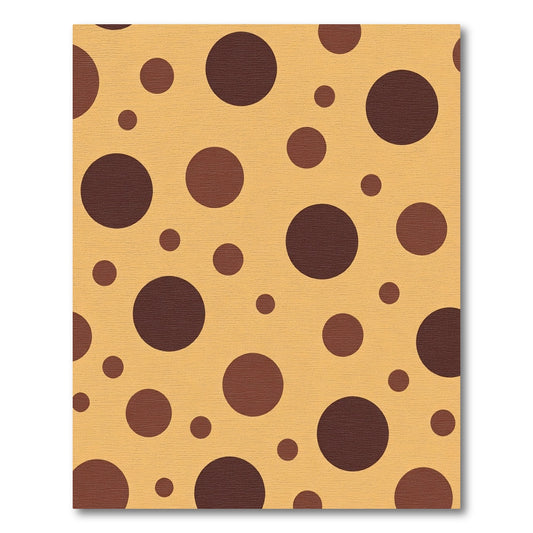 Warm Tan Brown Polka Dot Circles Rug