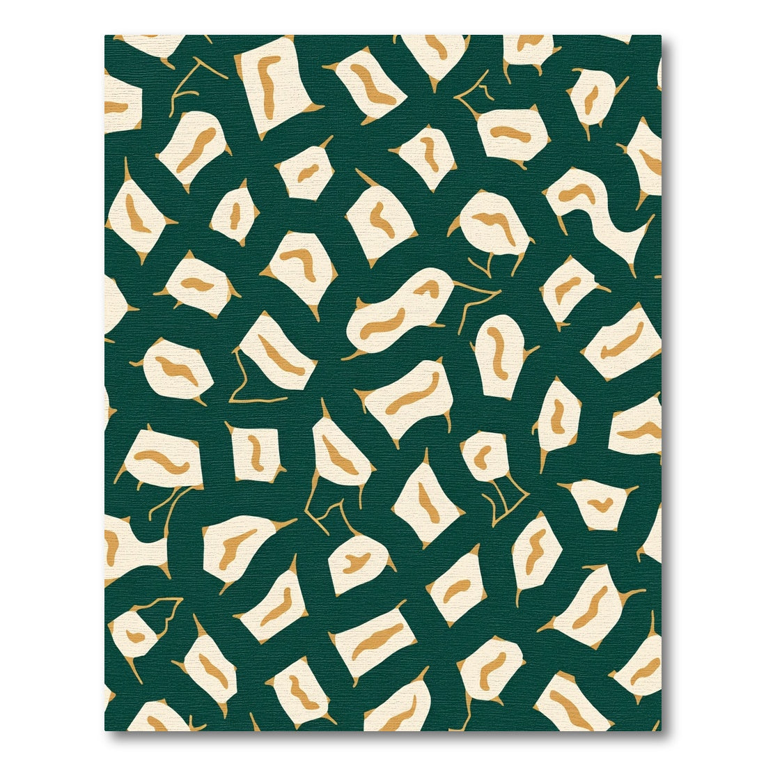 Organic Cream Shapes Teal Background Rug