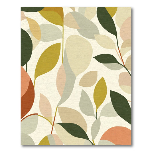 Earthy Botanical Abstract Organic Rug