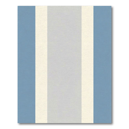 Calm Blue Cream Gray Stripe Rug