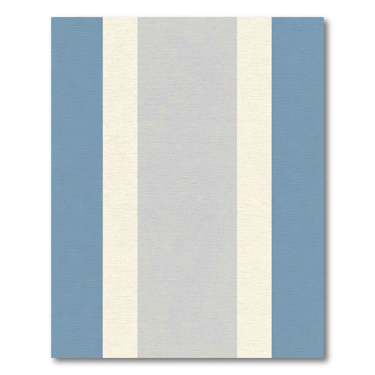 Calm Blue Cream Gray Stripe Rug