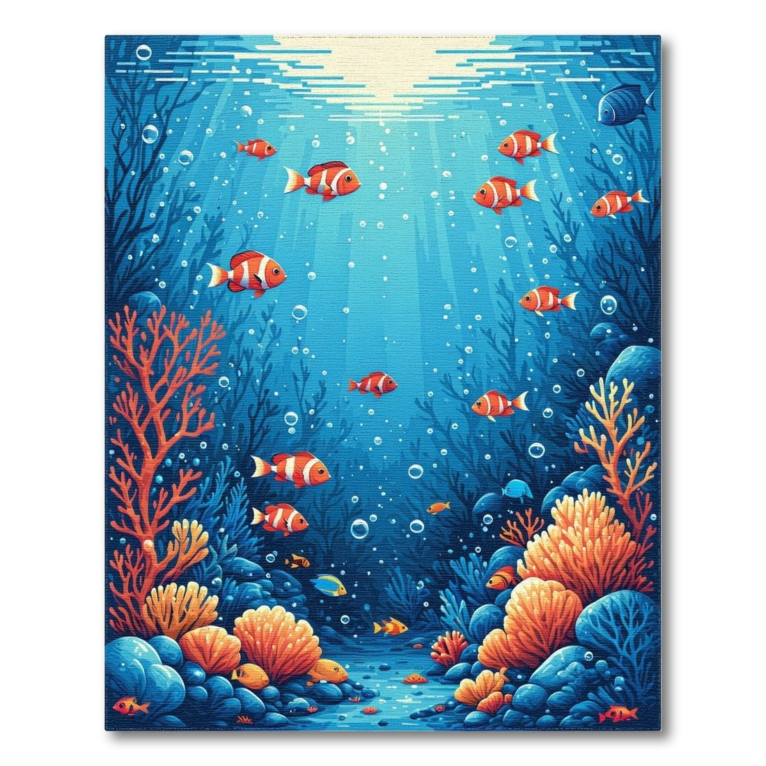 Ocean Coral Reef Fish Area Rug