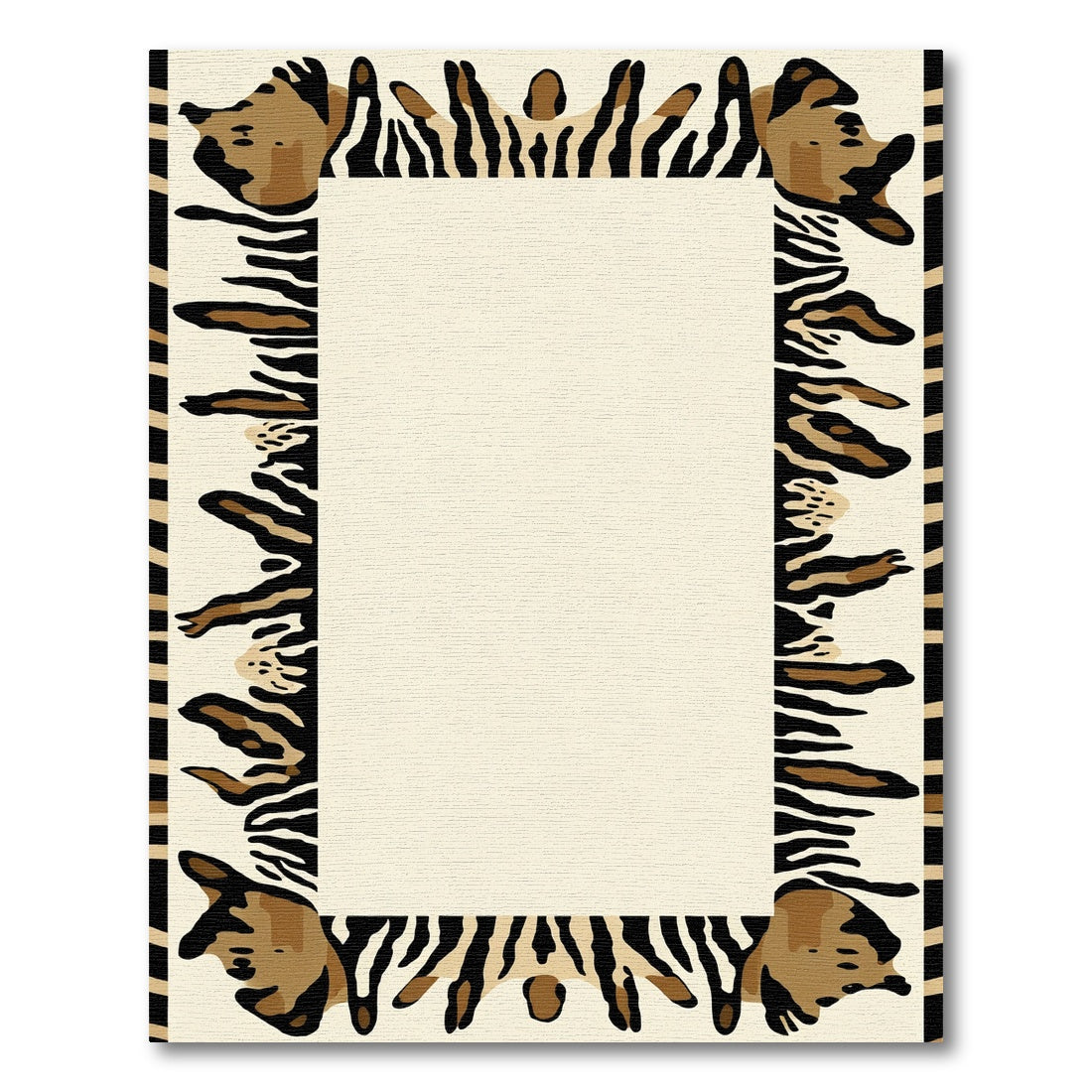 Bold Animalistic Stripes Border Rug