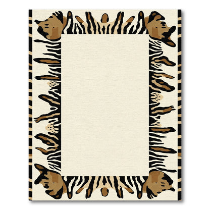 Bold Animalistic Stripes Border Rug