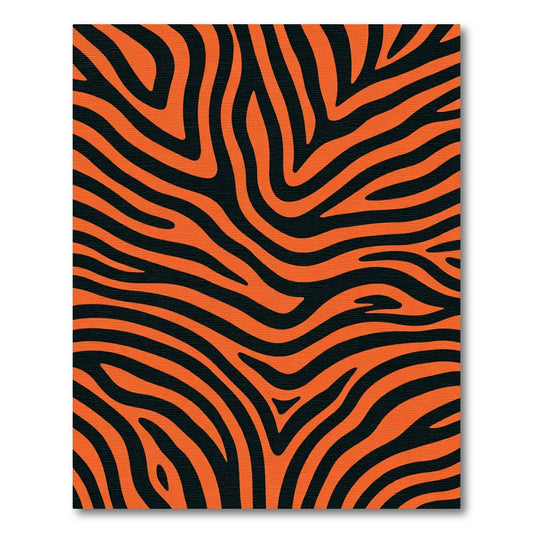 Vivacious Orange Black Wavy Stripes Rug