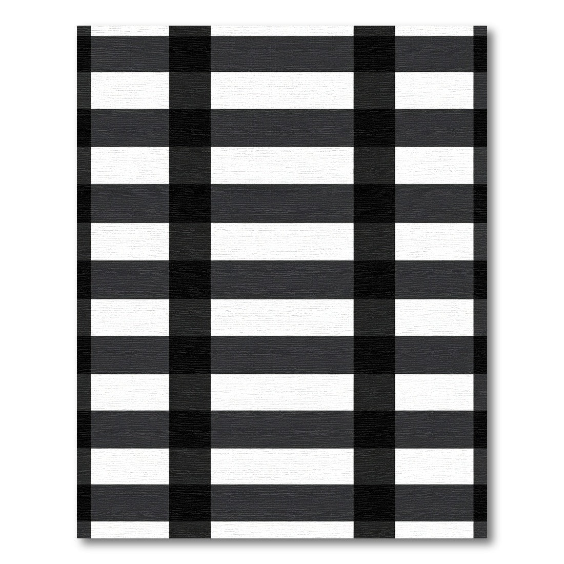 Black White Gingham Check Rug