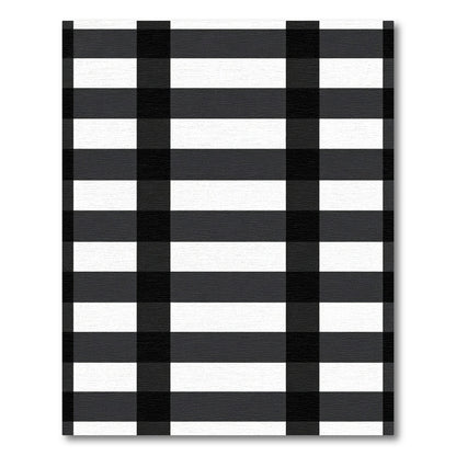 Black White Gingham Check Rug