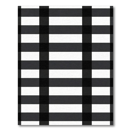 Black White Gingham Check Rug