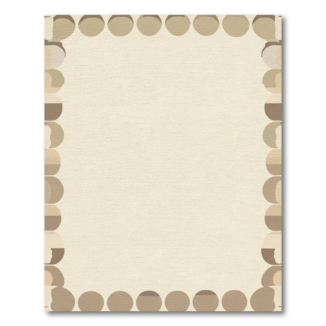 Neutral Earth Tone Circle Border Rug