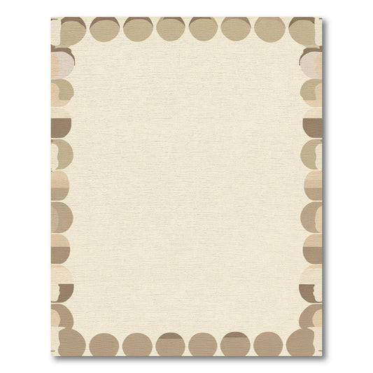 Neutral Earth Tone Circle Border Rug