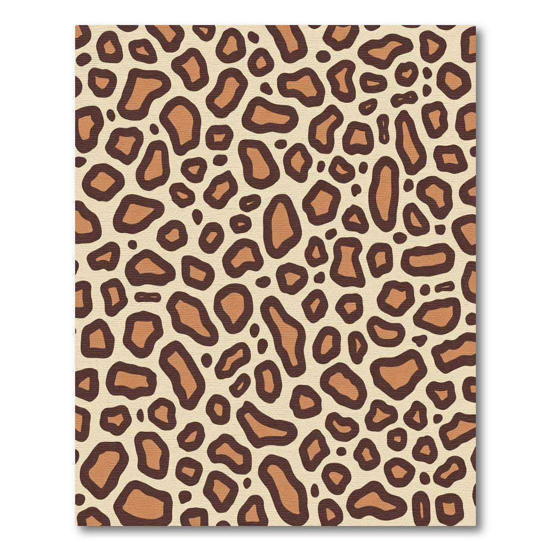 Bold Brown Leopard Spot Over Beige Rug