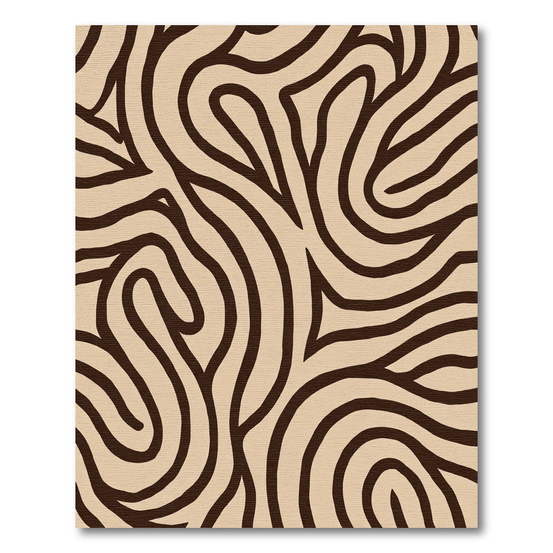 Brown Organic Flowing Lines Rug