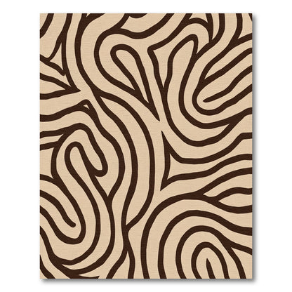 Brown Organic Flowing Lines Rug