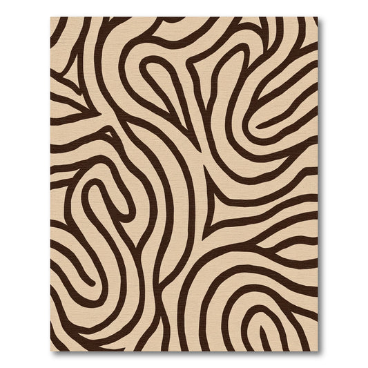 Brown Organic Flowing Lines Rug
