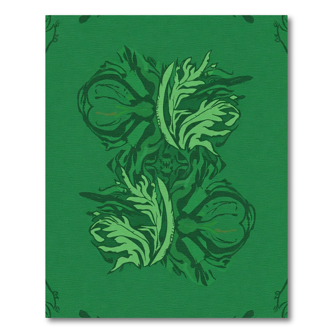 Artistic Lush Green Foliage Medallion Rug