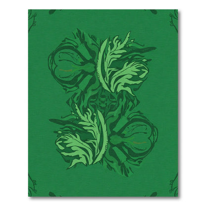 Artistic Lush Green Foliage Medallion Rug