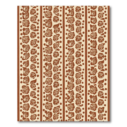 Brown Floral Stripe Dots Rug