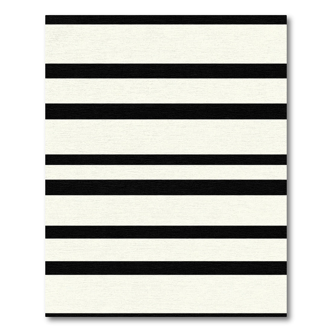 Bold Black Cream Horizontal Stripes Rug