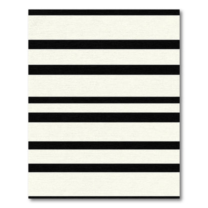 Bold Black Cream Horizontal Stripes Rug
