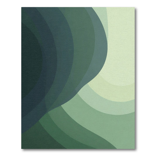 Deep Forest Green Gradual Wave Rug