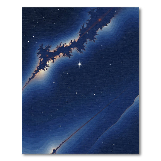 Cosmic Deep Blue Nebula Starry Rug