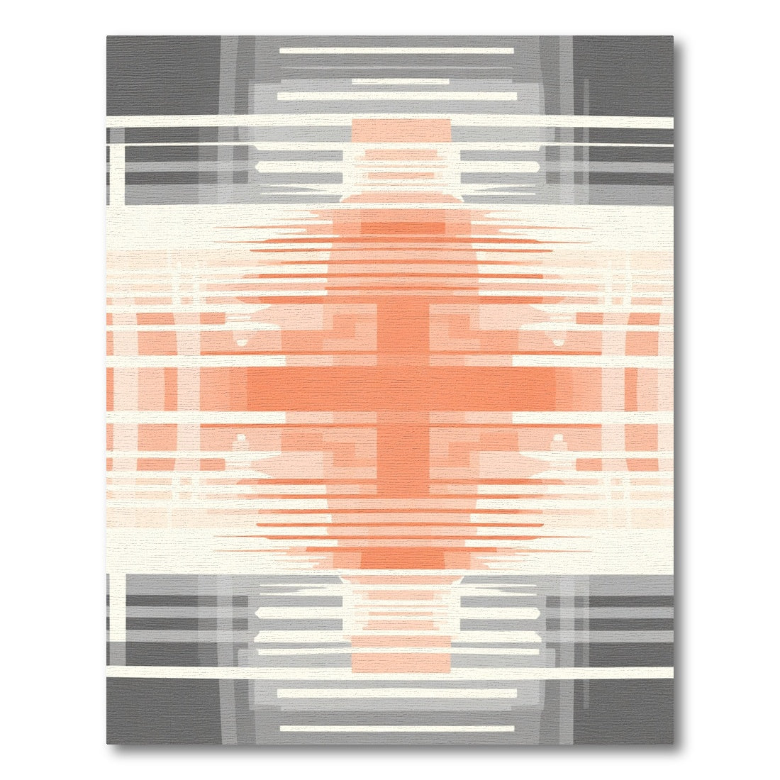 Orange Gray Abstract Geometric Stripes Rug