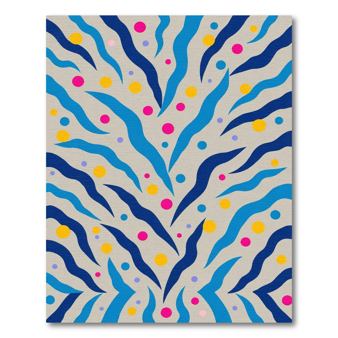 Abstract Blue Swirls Dots Rug