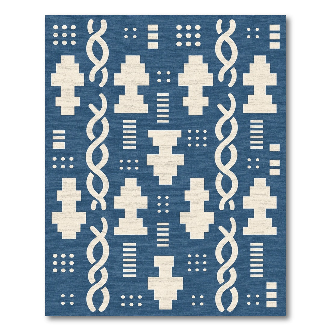 Blue Geometric Helix Area Rug