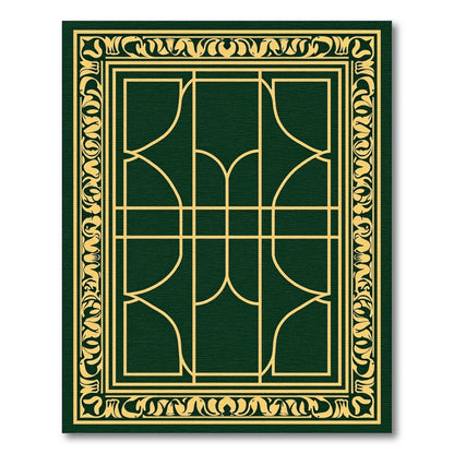 Emerald Gold Art Deco Geometric Rug