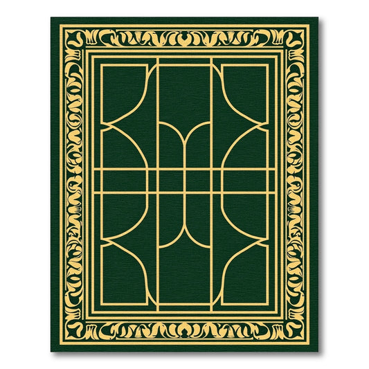 Emerald Gold Art Deco Geometric Rug
