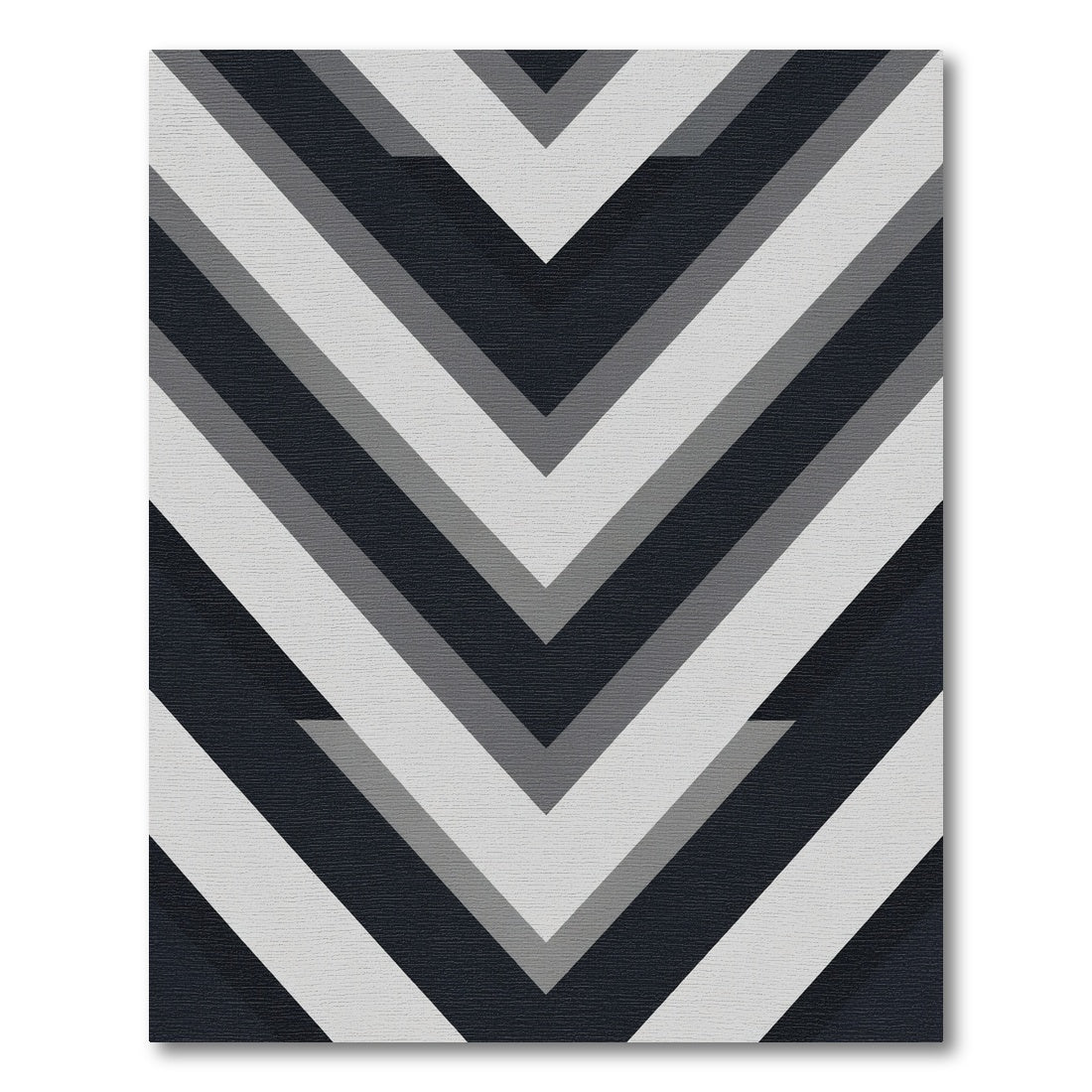 Modern Charcoal Gray Chevron Stripe Rug