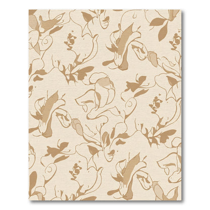 Earthy Tan Sketchy Floral Vines Rug