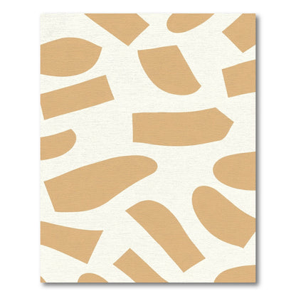 Caramel Abstract Shapes Collage Rug
