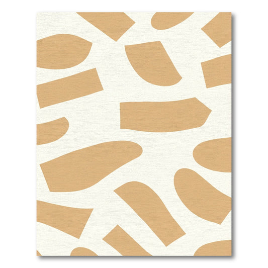 Caramel Abstract Shapes Collage Rug