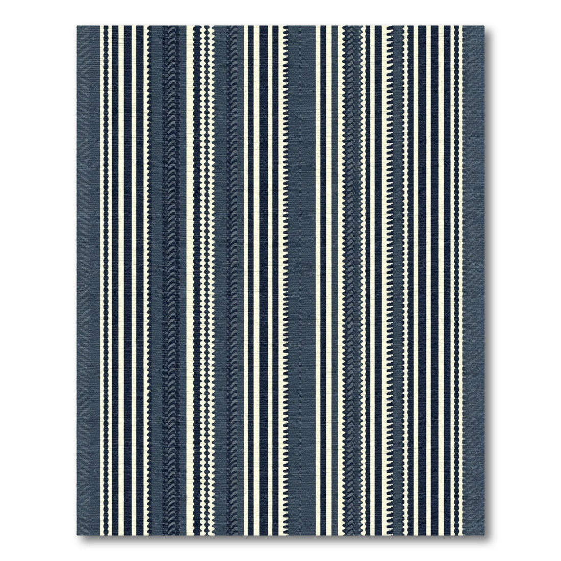 Navy Cream Vertical Stripe Collection Rug