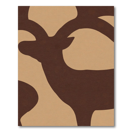 Brown Deer Silhouette Woodland Charm Rug