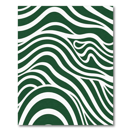 Deep Emerald Abstract Swirls Rug