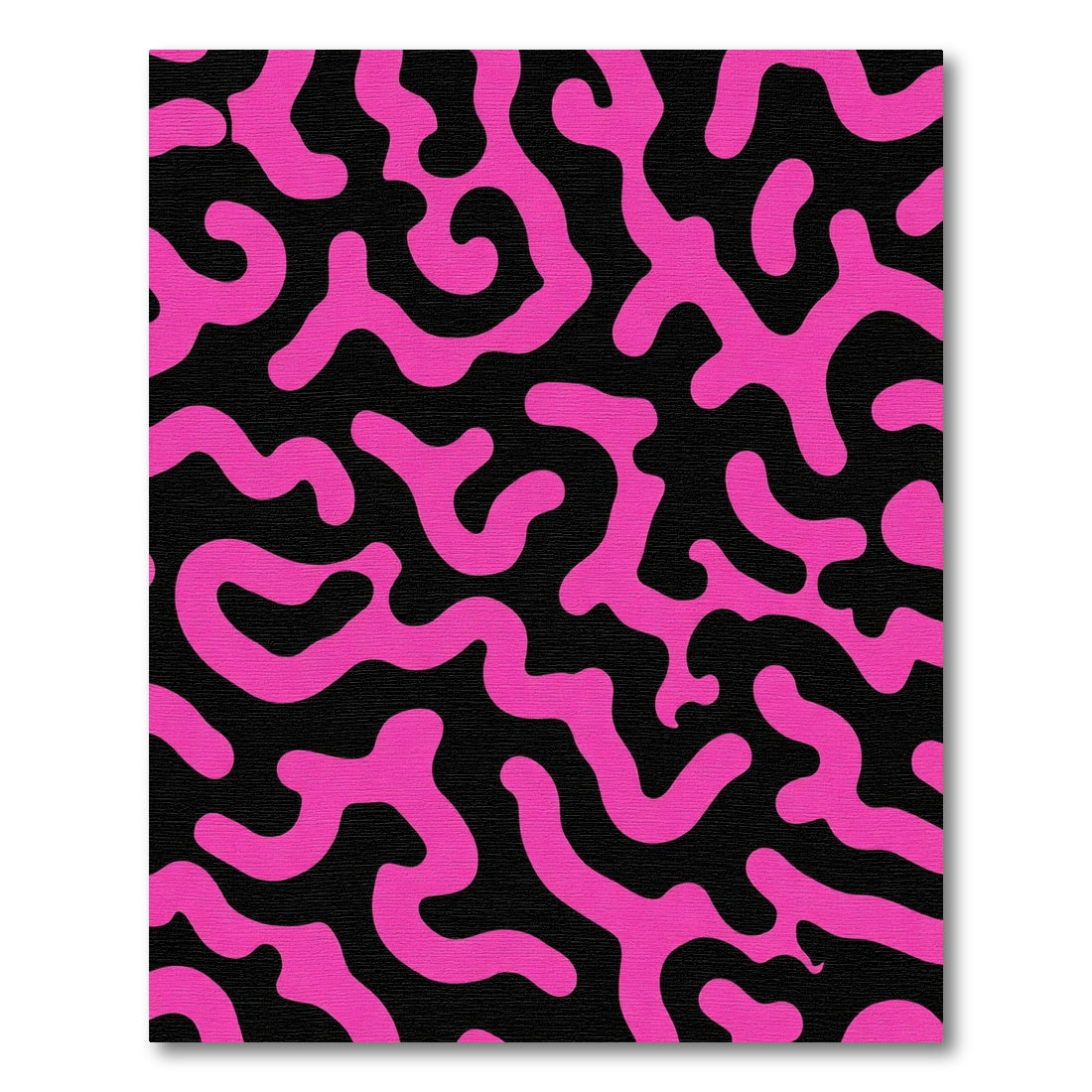 Vibrant Hot Pink Abstract Swirls Rug