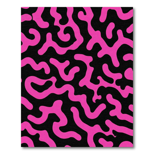 Vibrant Hot Pink Abstract Swirls Rug