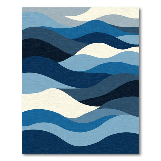 Oceanic Wave Layers Blue Rug