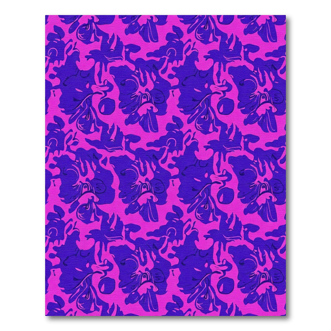 Vibrant Orchid Pink Blue Floral Swirl Rug